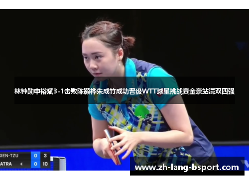 林钟勋申裕斌3-1击败陈颢桦朱成竹成功晋级WTT球星挑战赛金奈站混双四强 林钟勋申裕斌3-1击败陈颢桦朱成竹成功晋级WTT球星挑战赛金奈站混双四强